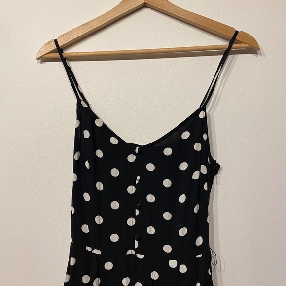J. Crew Black and White Wide Leg Sleeveless Polka Dot Strappy Jumpsuit - Picture 6 of 6